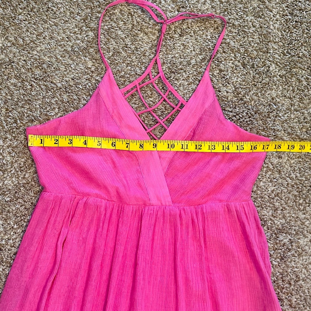 New In, Lattice Open Back Sleeveless Ruffled Mini Dress, Size S - Picture 10 of 11